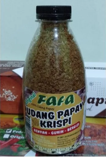 Fafa Udang Krispi bottle of crispy shrimp flakes